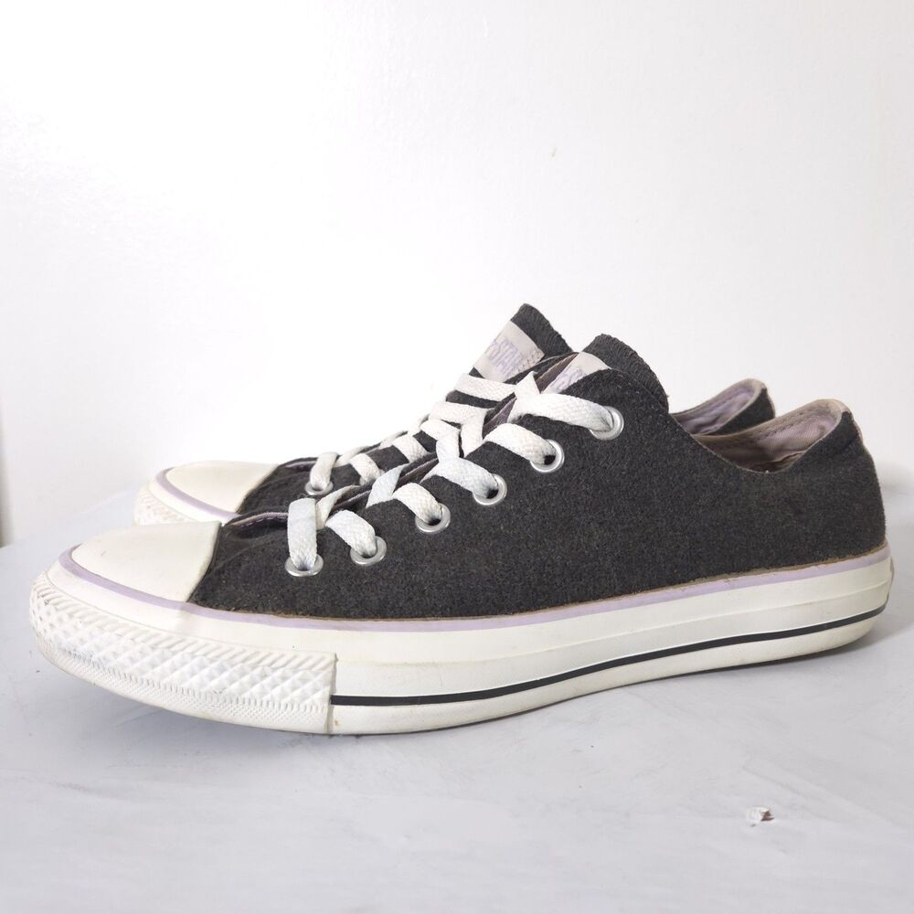 Converse All Star Felt Low Top Sneakers Women's 9 Men's 7 Gray
